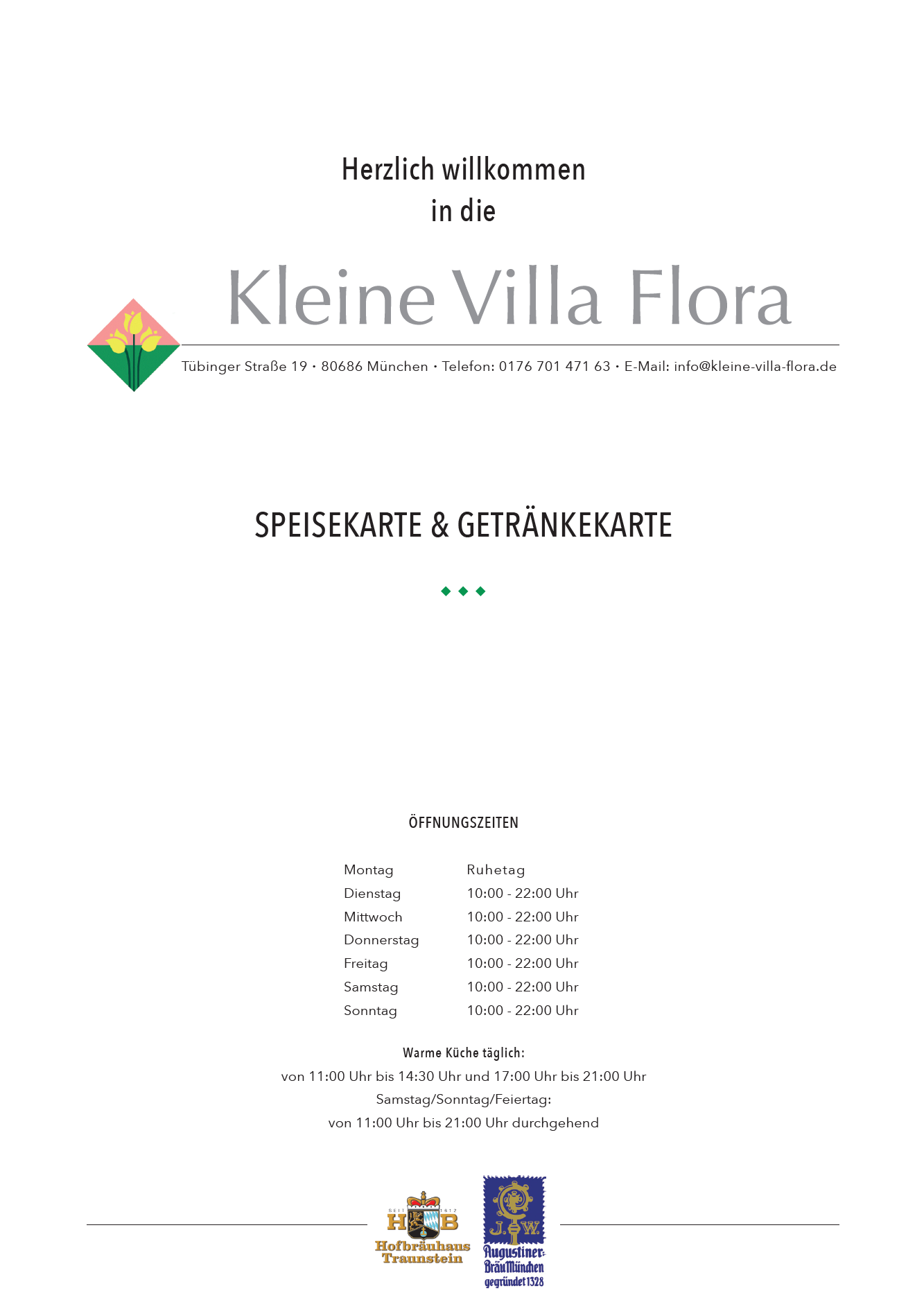 Speisekarte Kleine Villa Flora